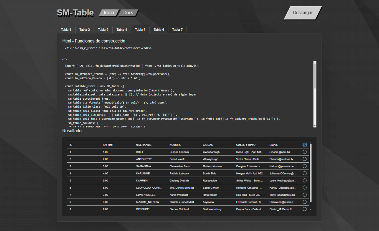 SM Table